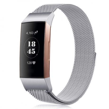BStrap Milanese (Large) remienok na Fitbit Charge 3 / 4, silver (SFI005C05)