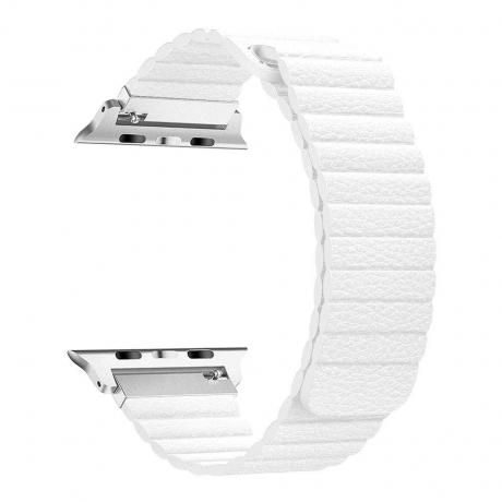 BStrap Leather Loop remienok na Apple Watch 42/44/45mm, White (SAP010C12)