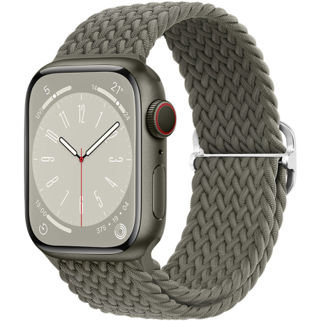 BStrap Elastic Nylon remienok na Apple Watch 42/44/45mm, olive (SAP013C58)