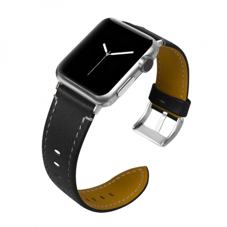 BStrap Leather Italy remienok na Apple Watch 42/44/45mm, Black (SAP001C05)