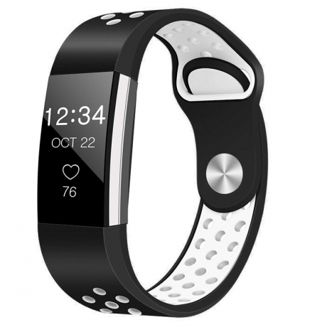 BStrap Silicone Sport (Small) remienok na Fitbit Charge 2, black/white (SFI003C08)