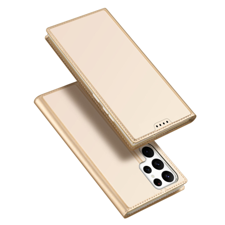 Dux Ducis Skin Pro knížkové kožené pouzdro na Samsung Galaxy S23 Ultra, zlaté