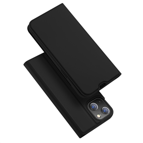 Dux Ducis Skin Pro knižkové kožené puzdro na iPhone 14, čierne