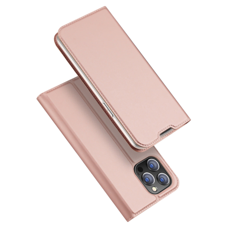 Dux Ducis Skin Pro knižkové kožené puzdro na iPhone 14 Pro Max, ružové