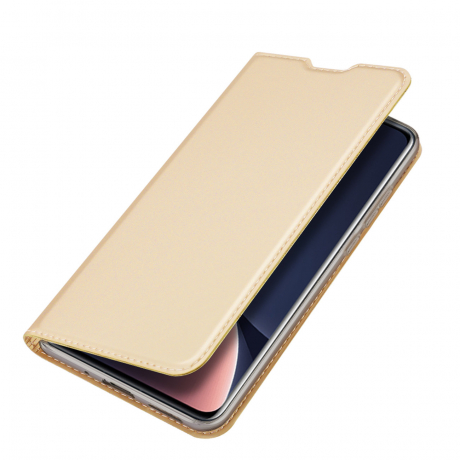 Dux Ducis Skin Pro knížkové kožené pouzdro na Xiaomi 12 Pro, zlaté