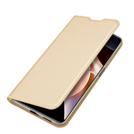 Dux Ducis Skin Pro knižkové kožené puzdro na Poco M4 Pro 5G, zlaté