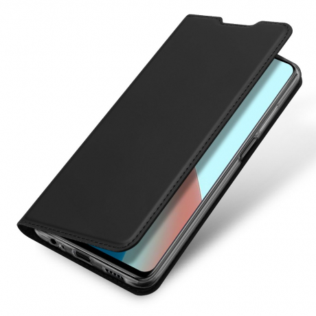 DUX DUCIS Skin Pro knižkové kožené puzdro na Xiaomi Redmi Note 9T 5G, čierne
