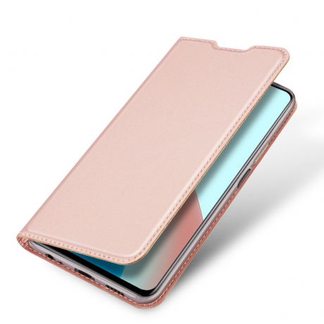 DUX DUCIS Skin Pro knižkové kožené puzdro na Xiaomi Redmi Note 9T 5G, ružové