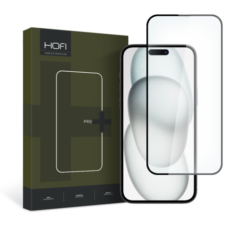 HOFI Glass Pro Full Screen ochranné sklo na iPhone 15, čierne