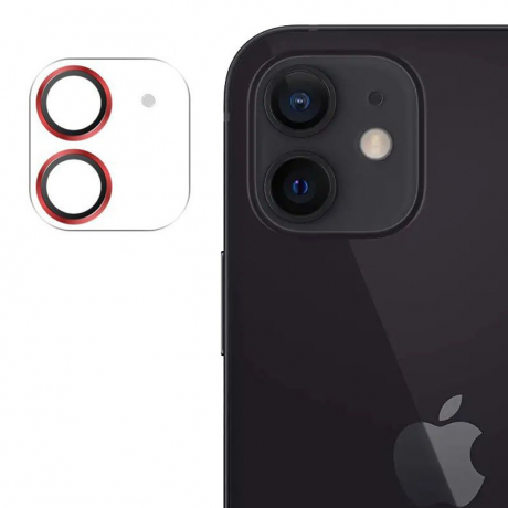 Joyroom Shining tvrzené sklo na kameru na iPhone 12 mini, červené (JR-PF686)