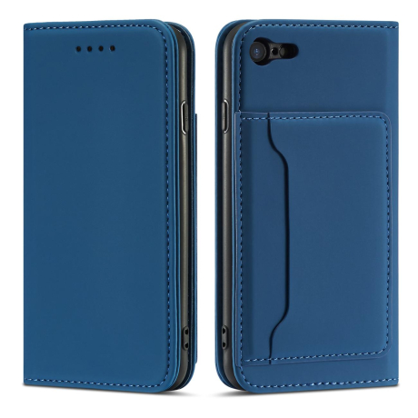 MG Magnet Card knižkové kožené puzdro na iPhone 7 / 8 / SE 2022 / SE 2020, modré