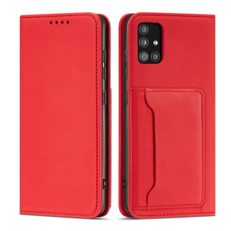 MG Magnet Card knižkové kožené puzdro na Samsung Galaxy A52 5G, červené