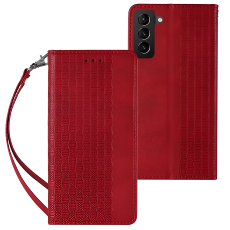 MG Magnet Strap knižkové puzdro na Samsung Galaxy S23 Ultra, červené