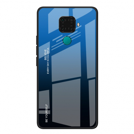 MG Gradient Glass plastové púzdro pre Huawei Mate 30 Lite, čierne-modré