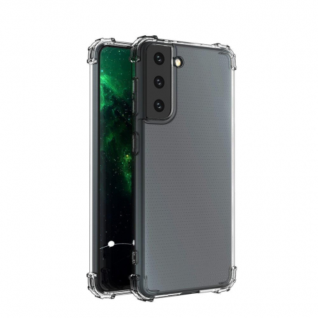 MG Anti Shock Military silikónový kryt na Samsung Galaxy S21 Plus 5G, priesvitný