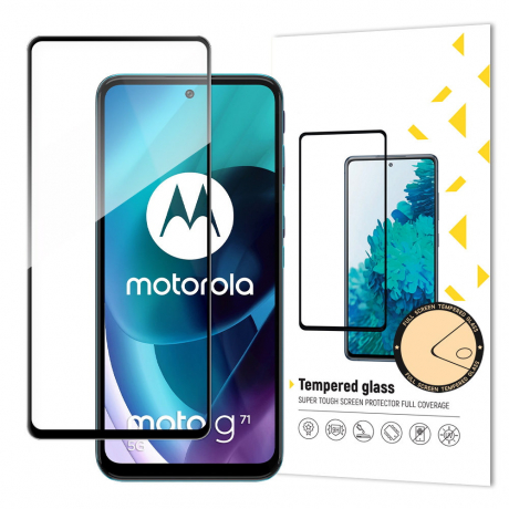 MG Full Glue Super Tough ochranné sklo na Motorola Moto G71 5G, černé