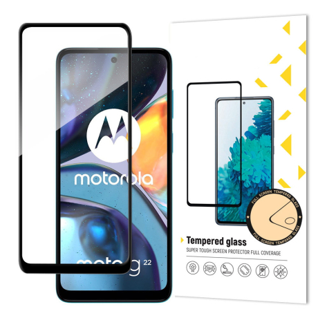 MG Full Glue Super Tough ochranné sklo na Motorola Moto G22, čierne