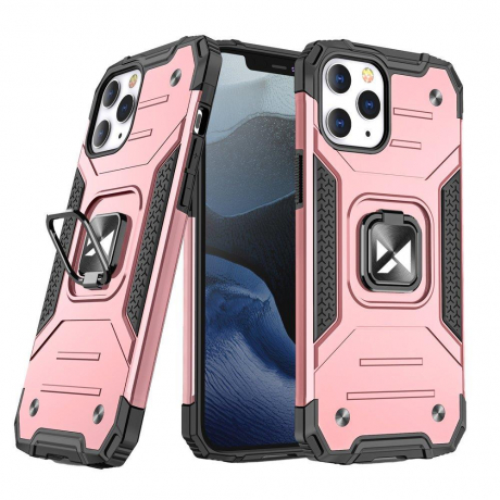 MG Ring Armor plastový kryt na iPhone 13 Pro, ružový