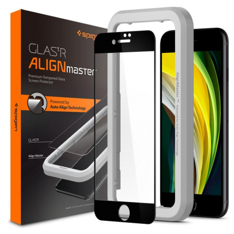 Spigen Alm Full Cover ochranné sklo na iPhone 7/8/SE 2020, čierne (AGL01294)