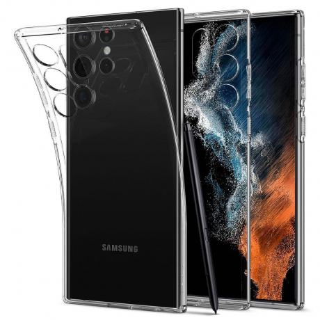Spigen Liquid Crystal silikonový kryt na Samsung Galaxy S22 Ultra, průsvitný (ACS03912)