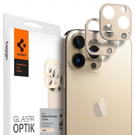 Spigen Optik.Tr 2x ochranné sklo na kameru na iPhone 13 Pro / 13 Pro Max, zlaté