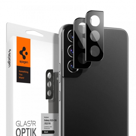 Spigen Optik.Tr 2x ochranné sklo na kameru na Samsung Galaxy S22 / S22 Plus, čierne