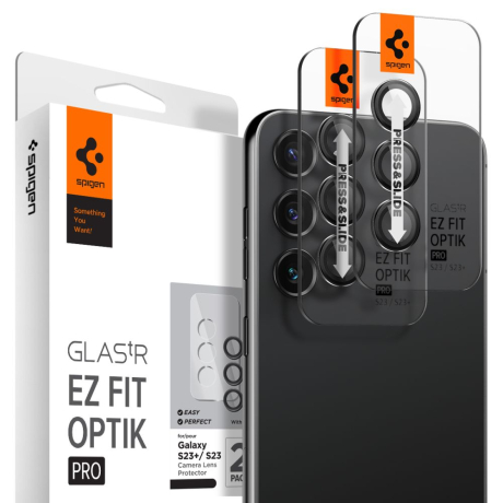 Spigen Ez Fit Optik 2x sklo na kameru Samsung Galaxy S23 / S23 Plus, čierne