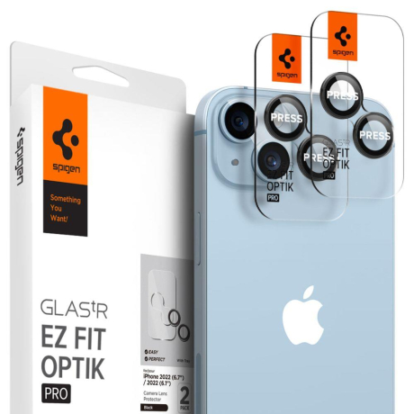 Spigen Optik.Tr 2x ochranné sklo na kameru na iPhone 14/14 Plus, čierne (AGL05213)