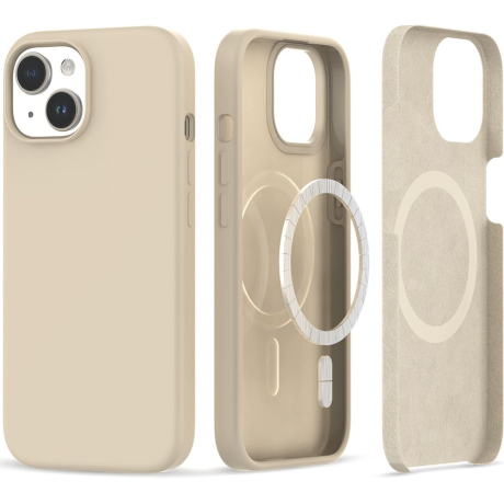 Tech-Protect Silicone MagSafe kryt na iPhone 15, béžový