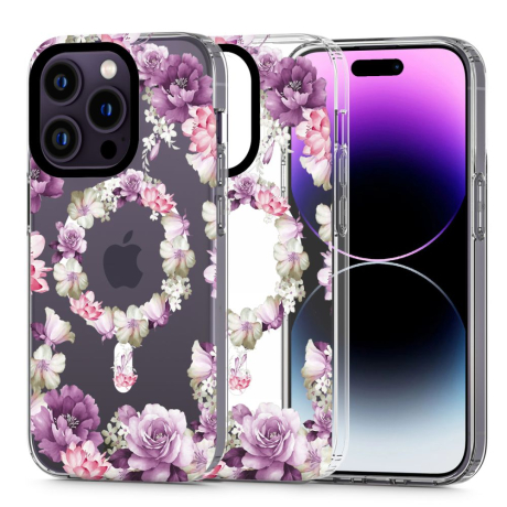 Tech-Protect Magmood MagSafe kryt na iPhone 14 Pro, rose floral