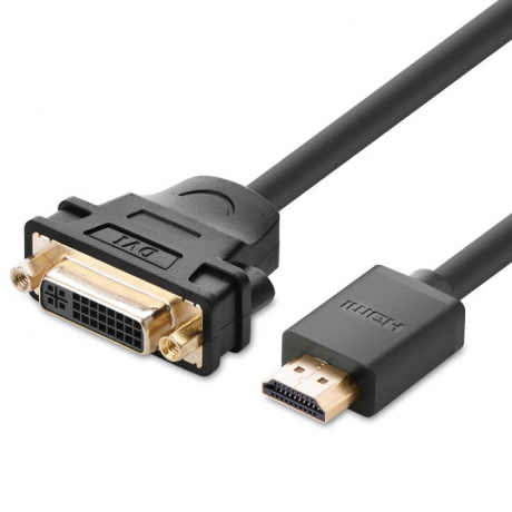 Ugreen adaptér DVI 24+5 pin - HDMI F/M 22cm, černý (20136)