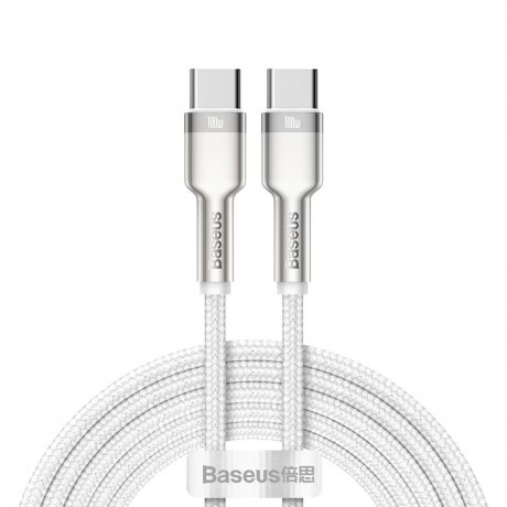 Baseus Cafule kabel USB-C / USB-C 100W 5A 2m, bílé (CATJK-D02)