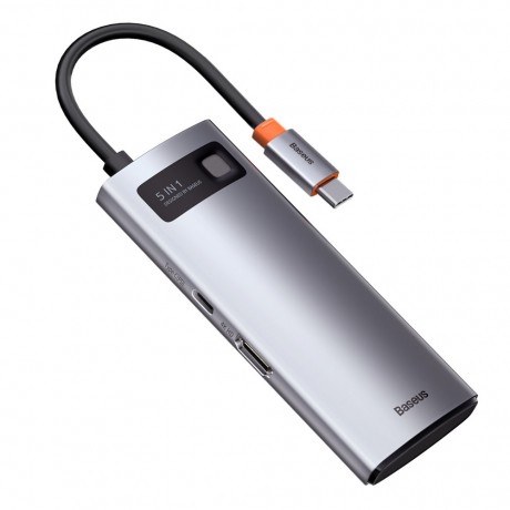 Baseus Metal Gleam HUB adaptér USB-C - 3x USB, šedý (WKWG020013)