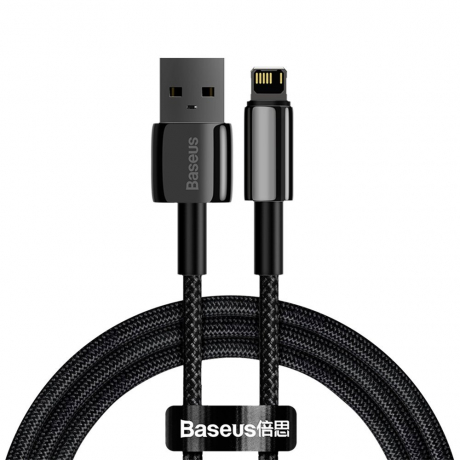 Baseus Tungsten kábel USB / Lightning 2.4A 2m, čierny (CALWJ-A01)