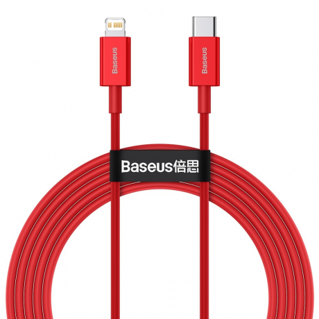 Baseus Superior kábel USB-C / Lightning PD 20W 2m, červený (CATLYS-C09)