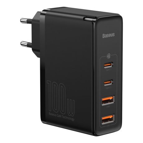 Baseus GaN2 Pro síťová nabíječka 2x USB / 2x USB-C 100W QC PD, černá (CCGAN2P-L01)