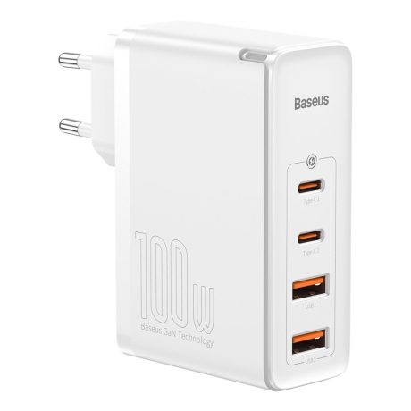 Baseus GaN2 Pro sieťová nabíjačka 2x USB / 2x USB-C 100W QC PD, biela (CCGAN2P-L02)