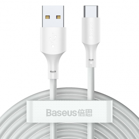 Baseus Simple Wisdom 2x kabel USB / USB-C PD QC 5A 1.5m, bílý (TZCATZJ-02)