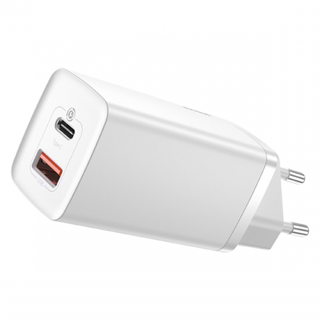 Baseus GaN2 Lite sieťová nabíjačka USB / USB-C 65W, biela (CCGAN2L-B0 2)