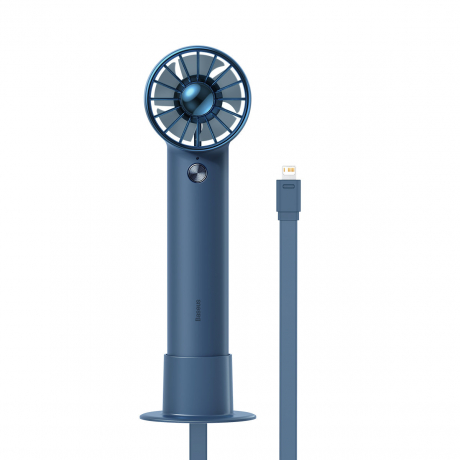 Baseus Flyer Turbine ručný / stolný ventilátor + kábel USB / Lightning, modrý (ACFX010003)