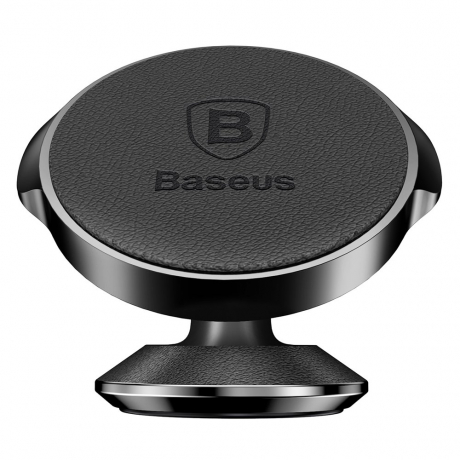 Baseus Small Ears Series Leather magnetický držák na mobil do auta, černý (SUER-F01)
