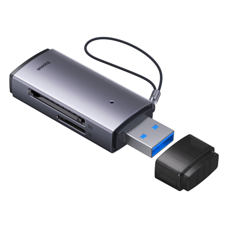Baseus AirJoy USB čtečka paměťových karet SD / TF, šedý (WKQX060013)