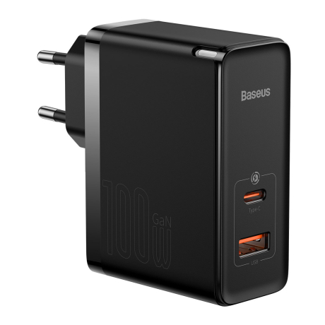 Baseus GaN5 Pro sieťová nabíjačka USB / USB-C 100W QC PD, čierna (CCGP090201)
