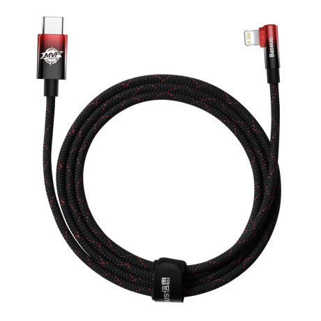 Baseus MVP Elbow kabel USB-C / Lightning 20W 2m, černý/červený