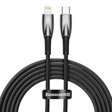 Baseus Glimmer kábel USB-C / Lightning 20W 2m, čierny (CADH000101)