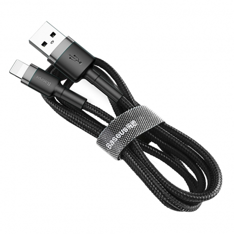 Baseus Cafule kábel USB / Lightning QC 3.0 2.4A 1m, čierny/sivý (CALKLF-BG1)