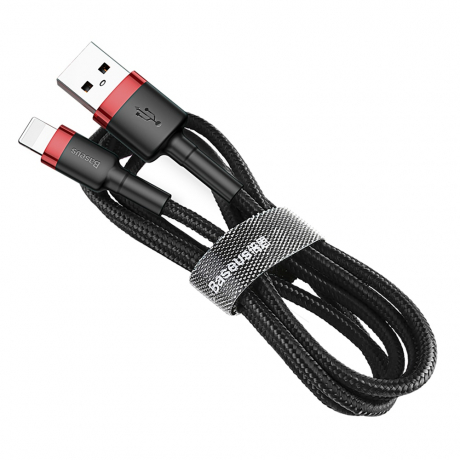 Baseus Cafule kábel USB / Lightning QC3.0 1m, čierny/červený (CALKLF-B19)