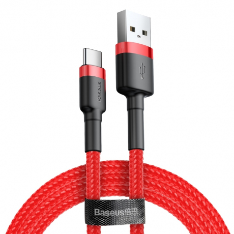 Baseus Cafule kábel USB / USB-C QC 3.0 1m, červený (CATKLF-B09)