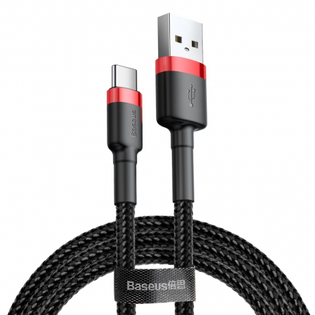 Baseus Cafule kábel USB / USB-C Quick Charge 3.0 2m, čierny/červený