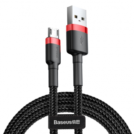Baseus Cafule kábel USB / micro USB QC 3.0 1.5A 2m, čierny/červený (CAMKLF-C91)